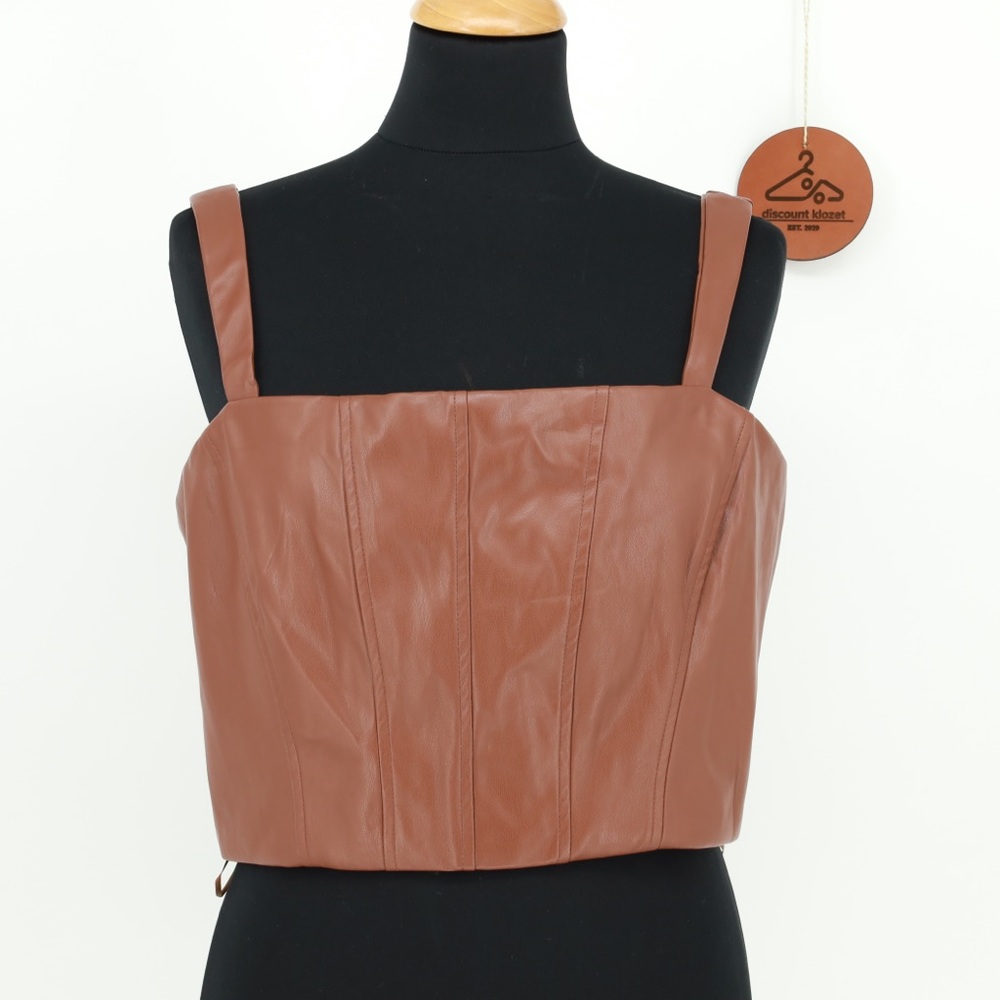 JASON WU Faux Leather Crop Top‎